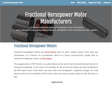 Tablet Screenshot of fractionalhorsepowermotors.com